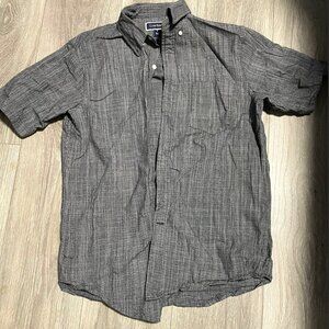 Short Sleeve Business Casual Grey Button Down